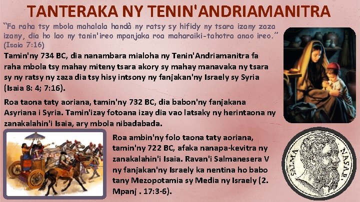 TANTERAKA NY TENIN'ANDRIAMANITRA “Fa raha tsy mbola mahalala handà ny ratsy sy hifidy ny