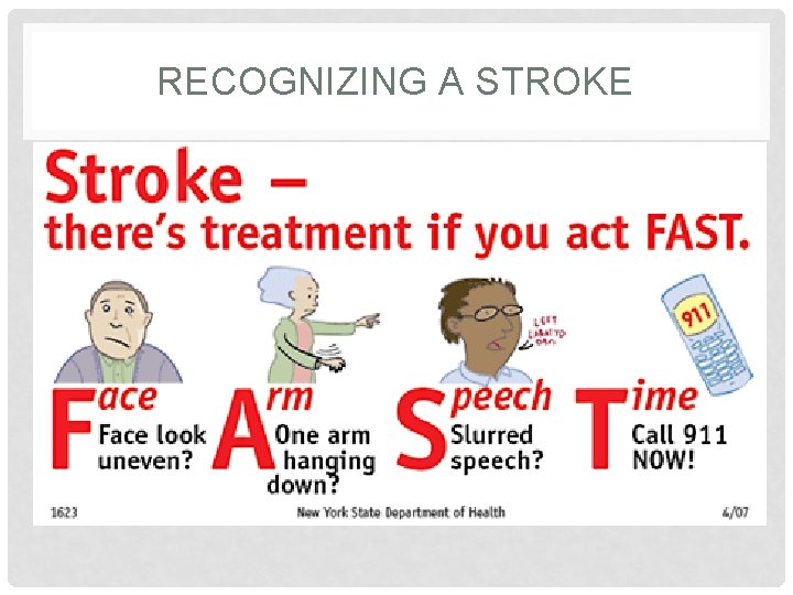 RECOGNIZING A STROKE 