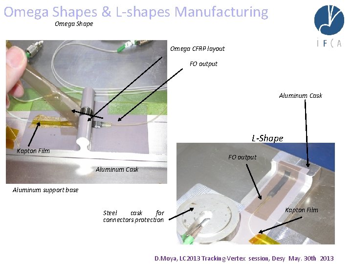 Omega Shapes & L-shapes Manufacturing Omega Shape Omega CFRP layout FO output Aluminum Cask