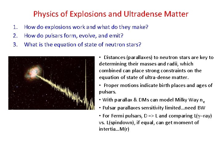 Physics of Explosions and Ultradense Matter 1. How do explosions work and what do