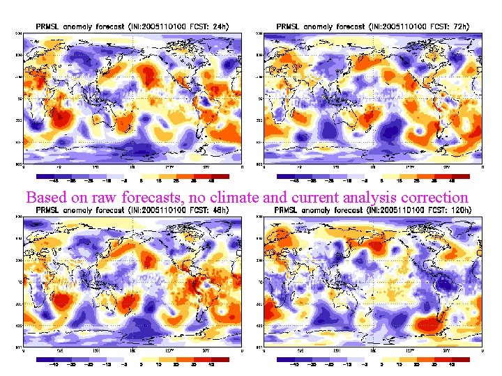 Based on raw forecasts, no climate and current analysis correction 