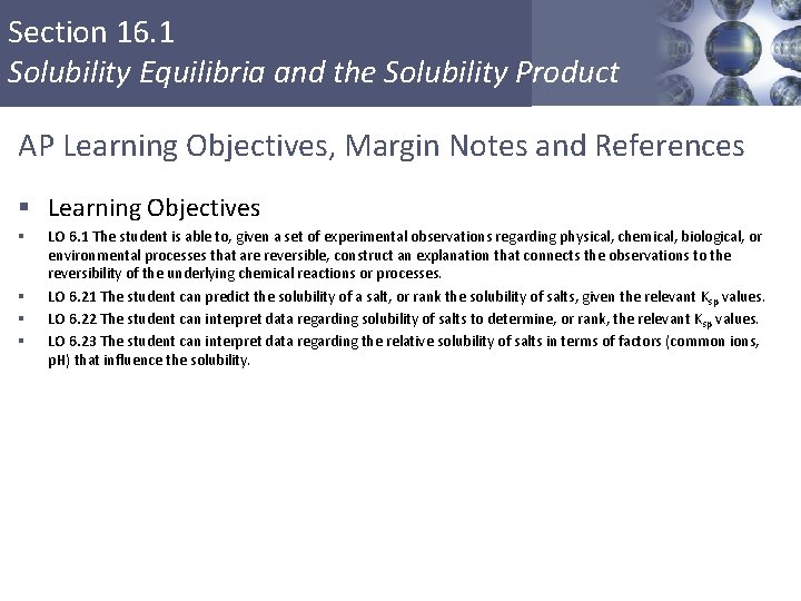 AP Chapter 16 Solubility and Complex Ion Equilibria