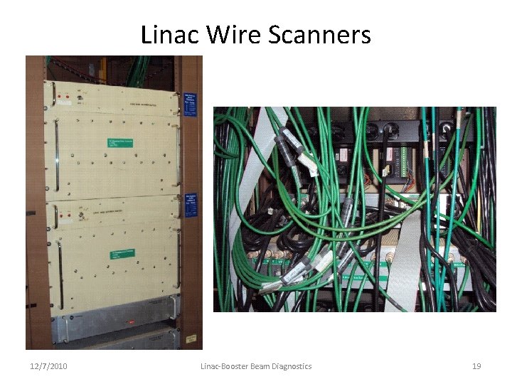 Linac Wire Scanners 12/7/2010 Linac-Booster Beam Diagnostics 19 