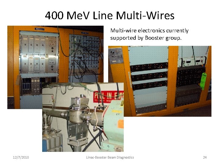 400 Me. V Line Multi-Wires Multi-wire electronics currently supported by Booster group. 12/7/2010 Linac-Booster