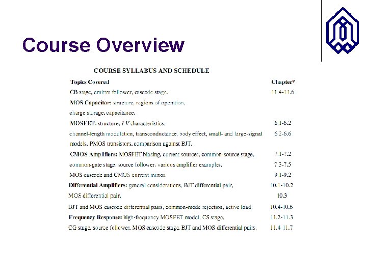 Course Overview 