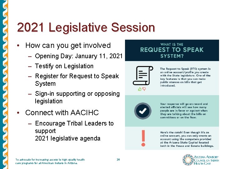 2021 Legislative Session • How can you get involved – Opening Day: January 11, 2021 Legislative Session • How can you get involved – Opening Day: January 11,