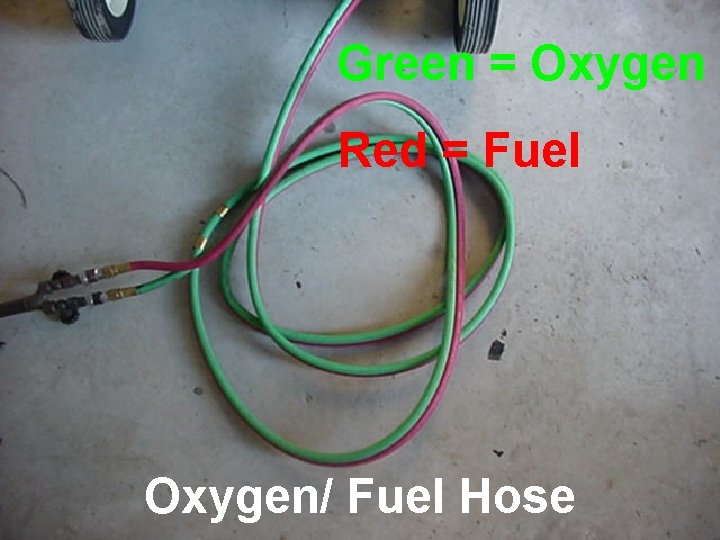 Green = Oxygen Red = Fuel Oxygen/ Fuel Hose 