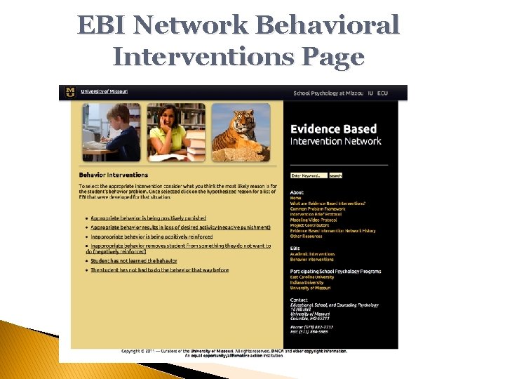 EBI Network Behavioral Interventions Page 