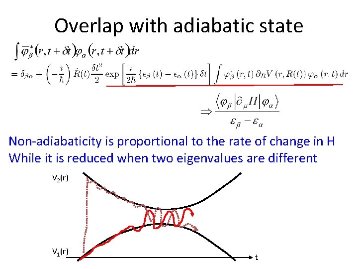 Overlap with adiabatic state Non-adiabaticity is proportional to the rate of change in H