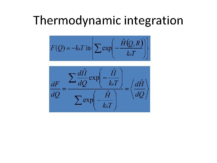 Thermodynamic integration 