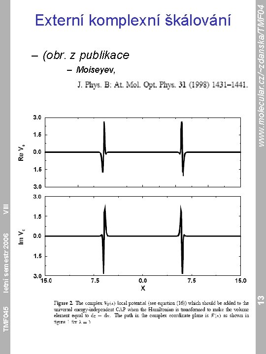 TMF 045 13 letní semestr 2006 VIII – (obr. z publikace – Moiseyev, www.
