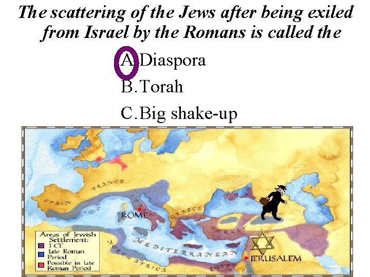 The scattering of the Jews after being exiled from Israel by the Romans is