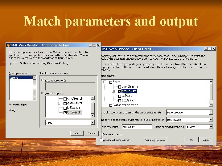 Match parameters and output Match parameters and output