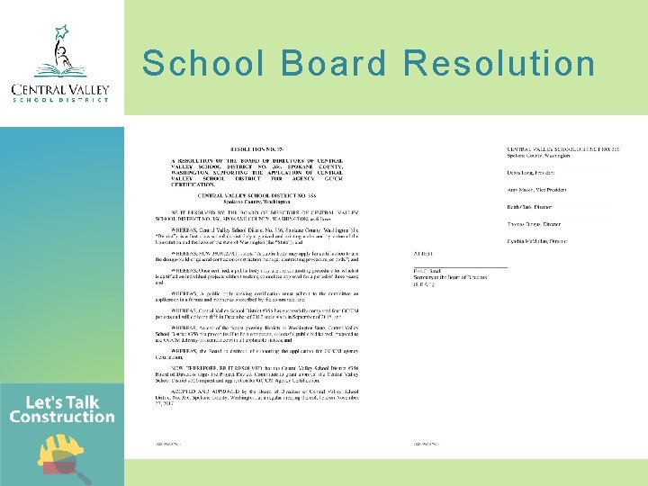 School Board Resolution 