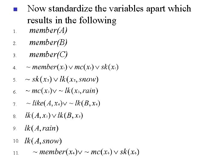 n 1. 2. 3. 4. 5. 6. 7. 8. 9. 10. 11. Now standardize