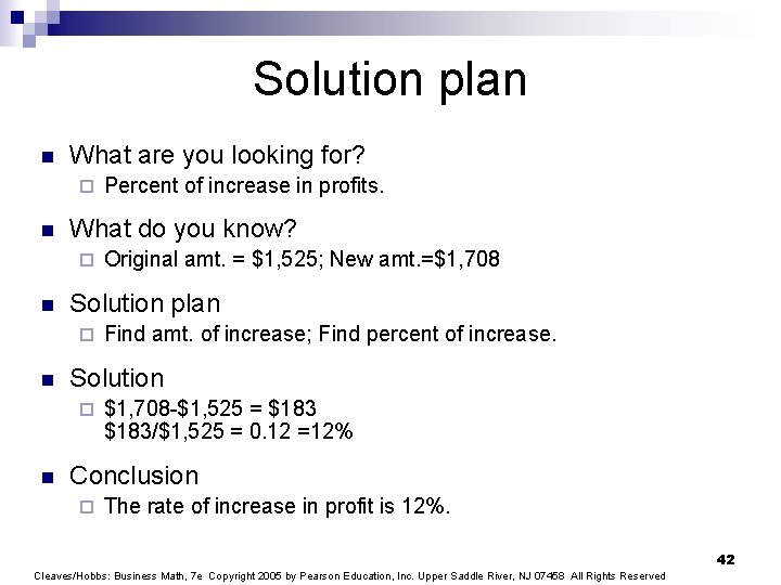 Solution plan n What are you looking for? ¨ n What do you know?