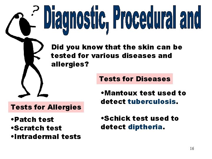 Test for Disease and Allergies Did you know that the skin can be tested