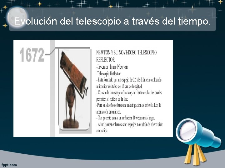 Evolución del telescopio a través del tiempo. 