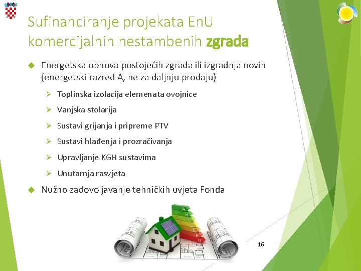 Sufinanciranje projekata En. U komercijalnih nestambenih zgrada Energetska obnova postojećih zgrada ili izgradnja novih