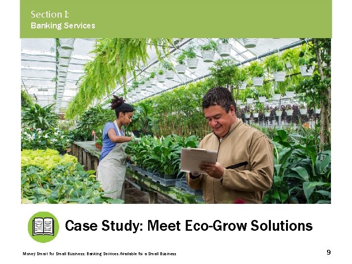 Section I: Banking Services Case Study: Meet Eco-Grow Solutions Money Smart for Small Business: