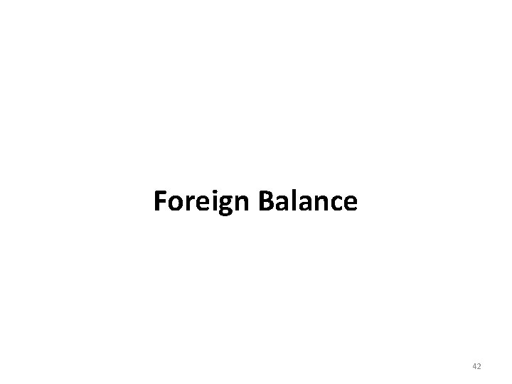 Foreign Balance 42 