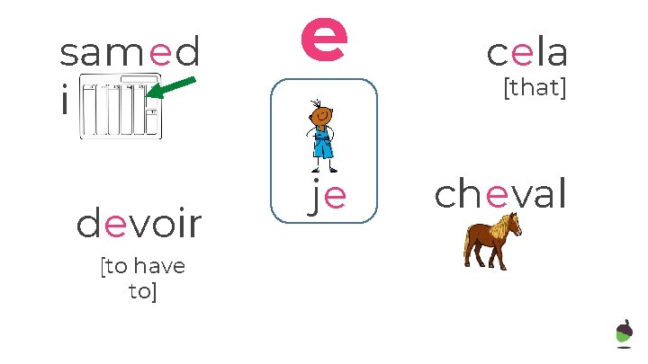 samed i devoir [to have to] e cela je cheval [that] 