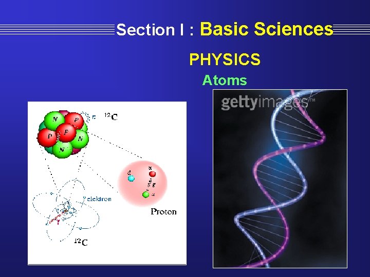 Section I : Basic Sciences PHYSICS Atoms 