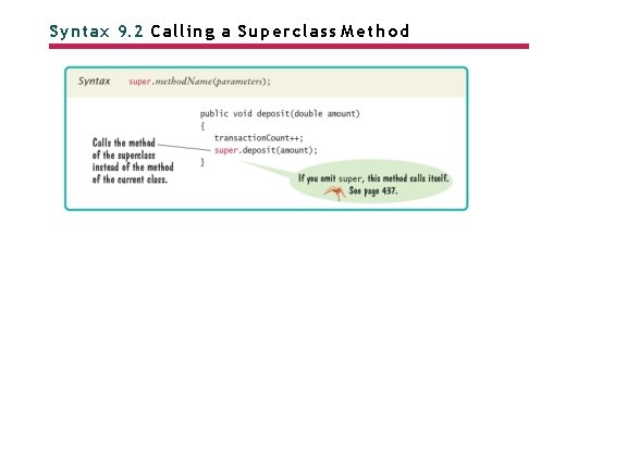Syntax 9. 2 Calling a Superclass Method 