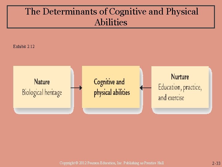 The Determinants of Cognitive and Physical Abilities Exhibit 2. 12 Copyright © 2012 Pearson