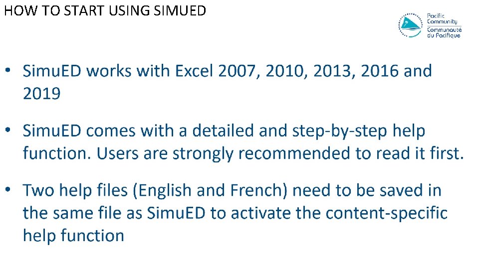 HOW TO START USING SIMUED HOW TO START USING SIMUED