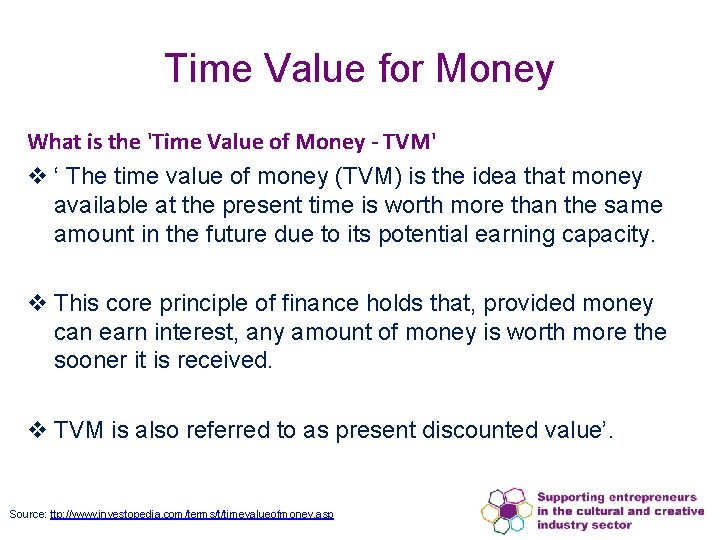 Time Value for Money What is the 'Time Value of Money - TVM' v