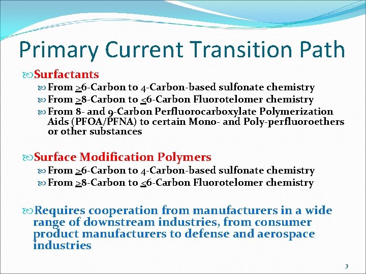 Primary Current Transition Path Surfactants From >6 -Carbon to 4 -Carbon-based sulfonate chemistry From