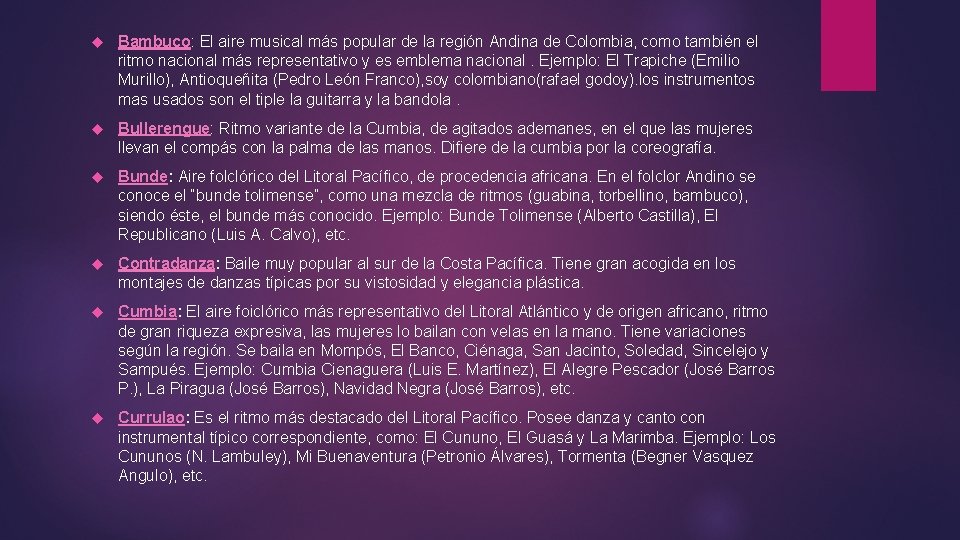  Bambuco: El aire musical más popular de la región Andina de Colombia, como