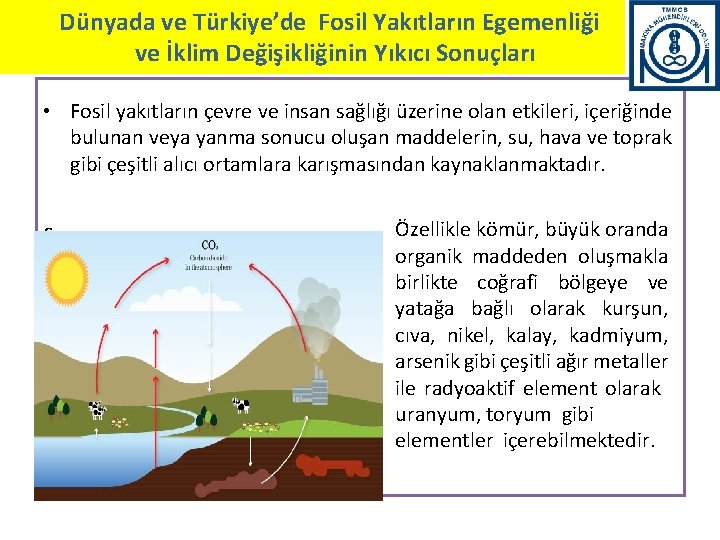 Dünyada ve Türkiye’de Fosil Yakıtların Egemenliği KÖMÜRÜN SERAYıkıcı GAZISonuçları ETKİSİ ve İklim Değişikliğinin •