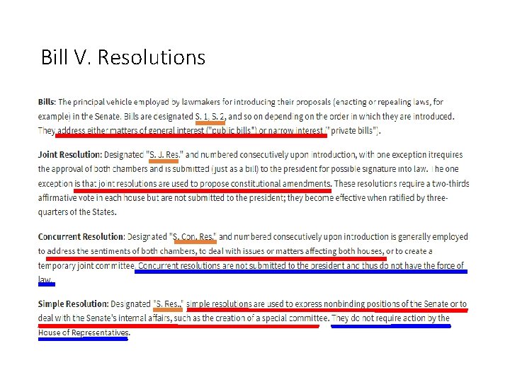 Bill V. Resolutions 