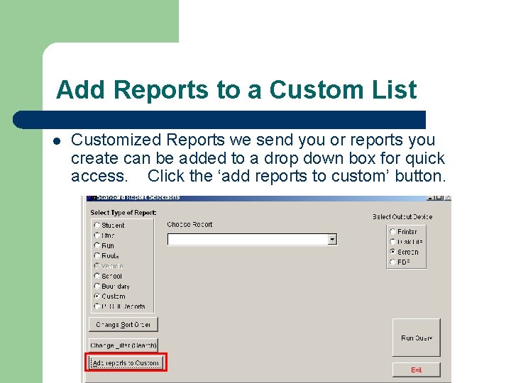 Add Reports to a Custom List l Customized Reports we send you or reports
