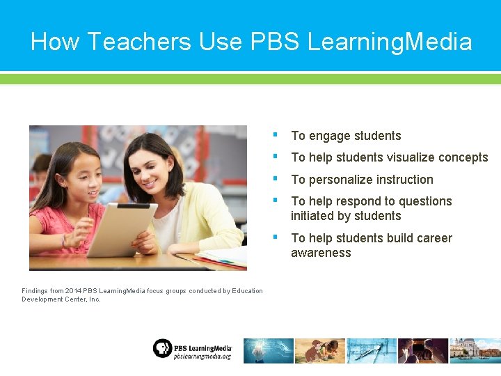 How Teachers Use PBS Learning. Media Findings from 2014 PBS Learning. Media focus groups