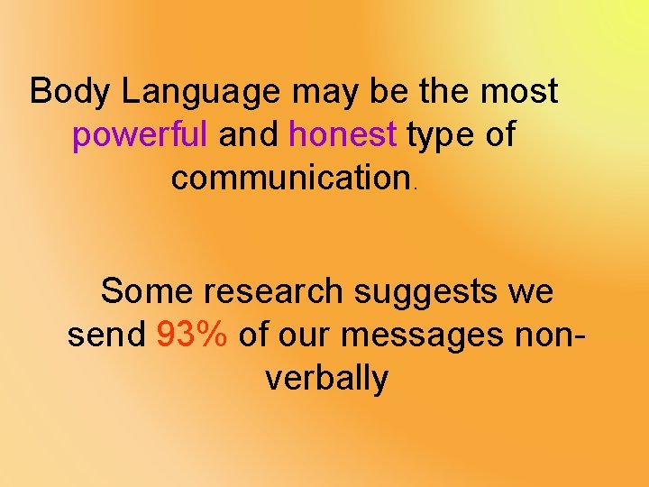 Body Language may be the most powerful and honest type of communication. Some research
