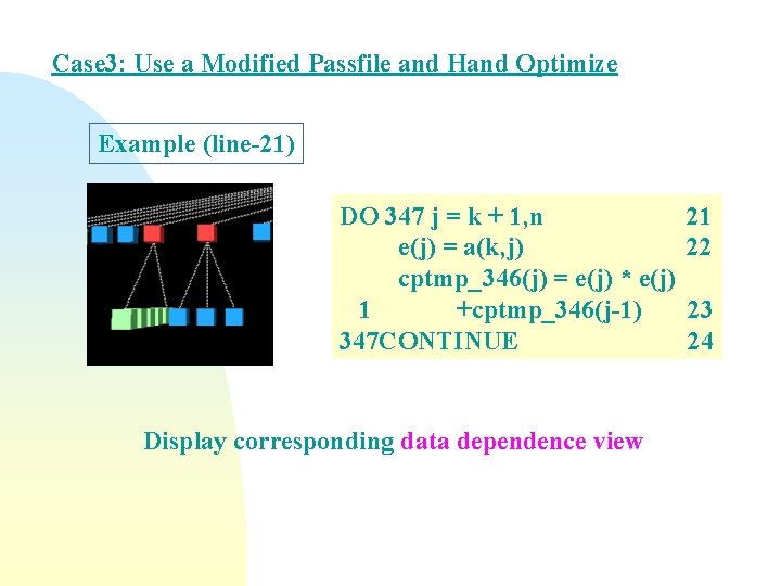 Case 3: Use a Modified Passfile and Hand Optimize Example (line-21) DO 347 j