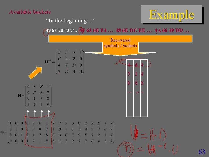 Example Available buckets “In the beginning ” 49 6 E 20 70 74 4