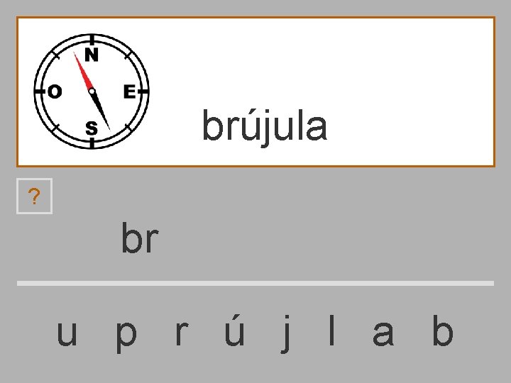 brújula ? br u p r ú j l a b 