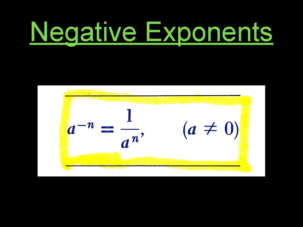 Negative Exponents 