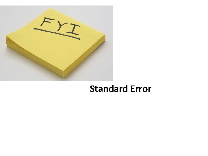 Standard Error 