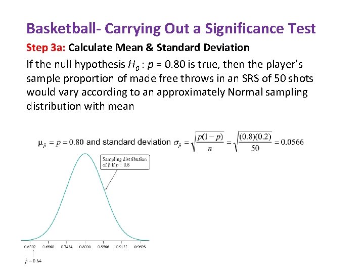 Basketball- Carrying Out a Significance Test Step 3 a: Calculate Mean & Standard Deviation