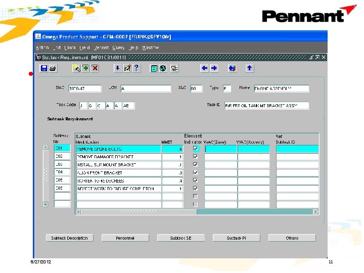 GEIA-STD-0007 Differences • Additional Sub-Task Work Area Code § Work Area Code Access ü