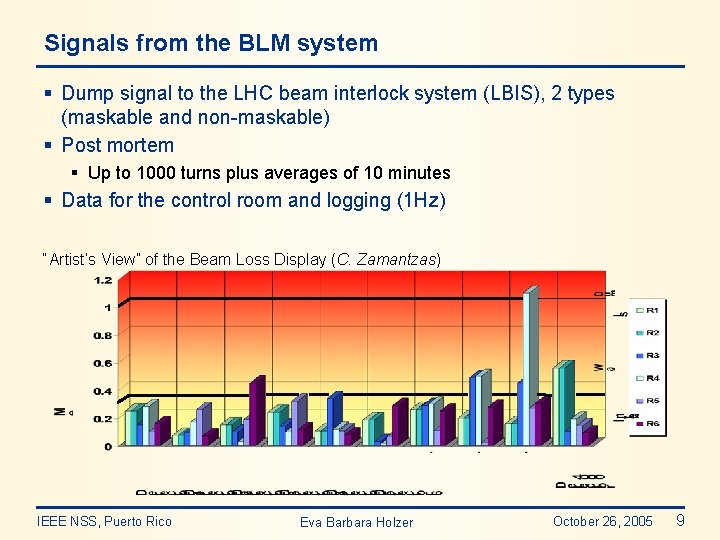 Signals from the BLM system § Dump signal to the LHC beam interlock system