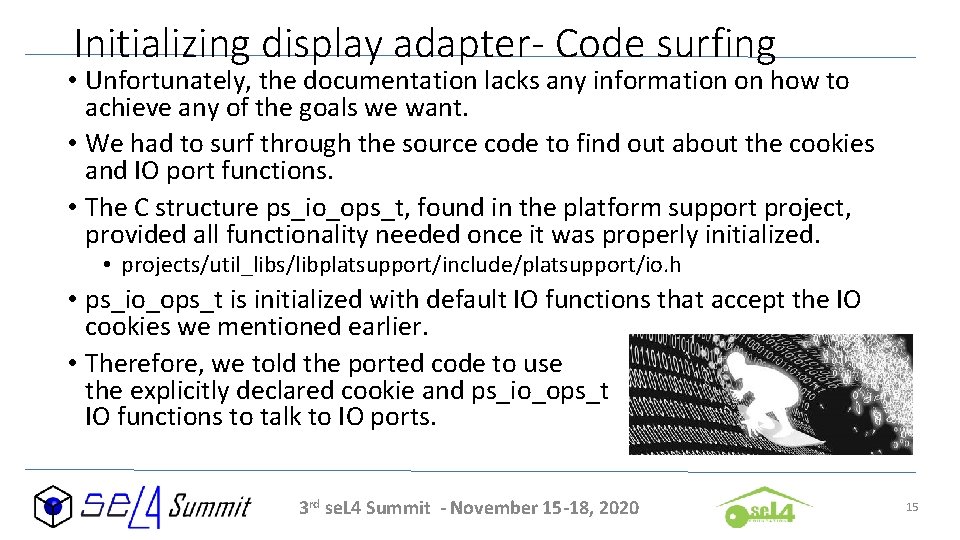 Initializing display adapter- Code surfing • Unfortunately, the documentation lacks any information on how