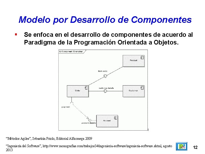Modelo por Desarrollo de Componentes Se enfoca en el desarrollo de componentes de acuerdo