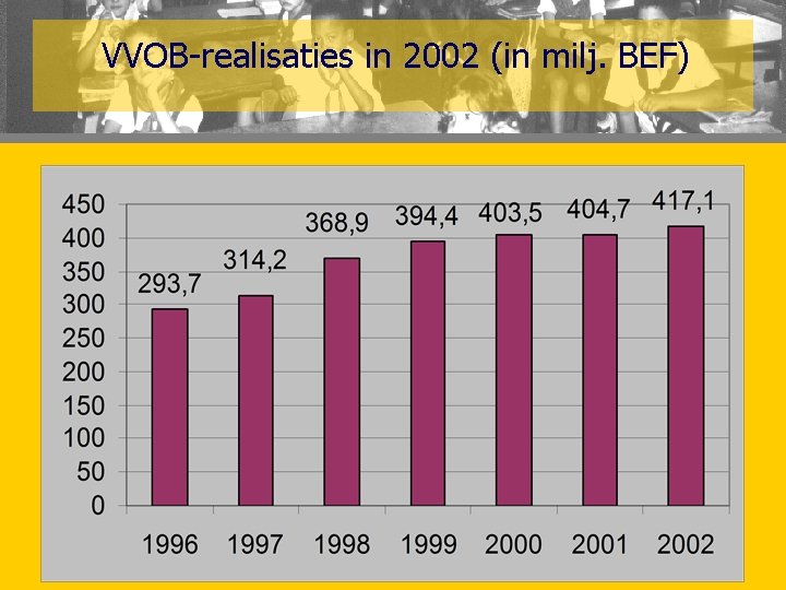 VVOB-realisaties in 2002 (in milj. BEF) 