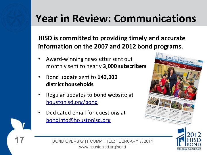 Year in Review: Communications HISD is committed to providing timely and accurate information on